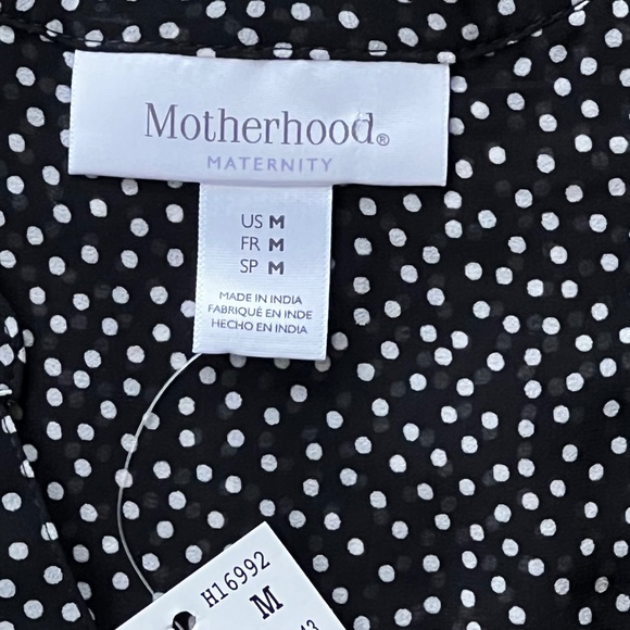 Motherhood Maternity black/white dot blouse with camisole size Med NWT - Picture 13 of 16